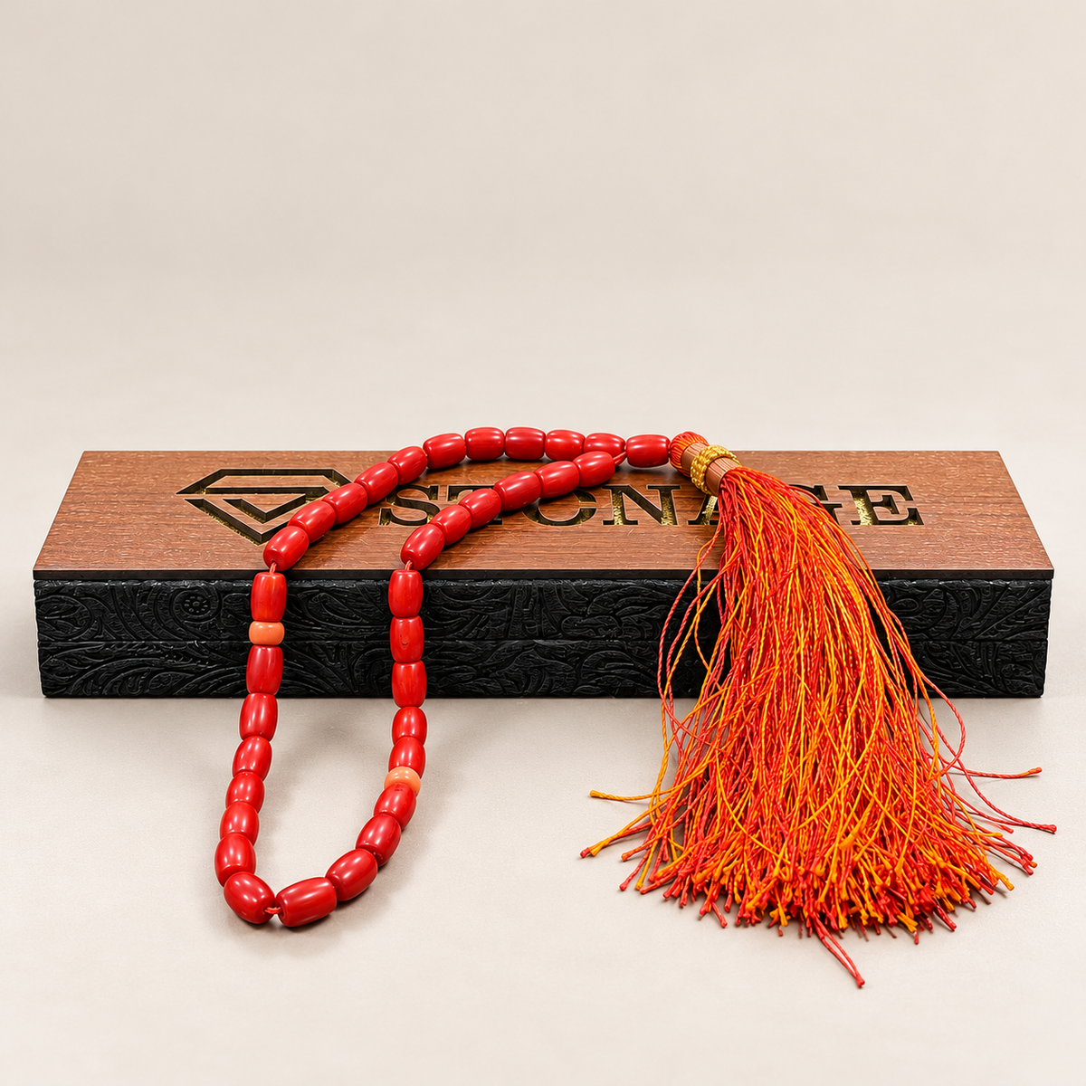 Natural Marjan Tasbeeh , 8mm 33 Beads