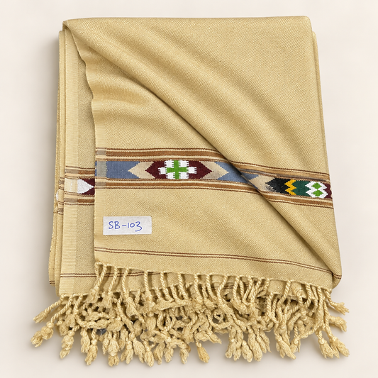 Stonage Sadabahar Swati Kaadi Shawl , Pure and Original Woolen,  Sand Beige  SB-103