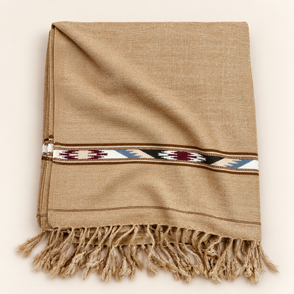 Stonage Sadabahar Swati Kaadi Shawl , Pure and Original Woolen,  Camel Color