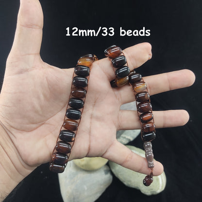 Brown Aqeeq  Stone Tasbeeh Turkish Style  12mm/33 Beads