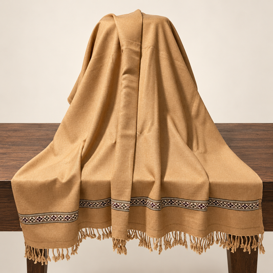 Nowbahar 64 — The Signature Shawl, Handmade & Pure Woolen Camel Color   NB-112