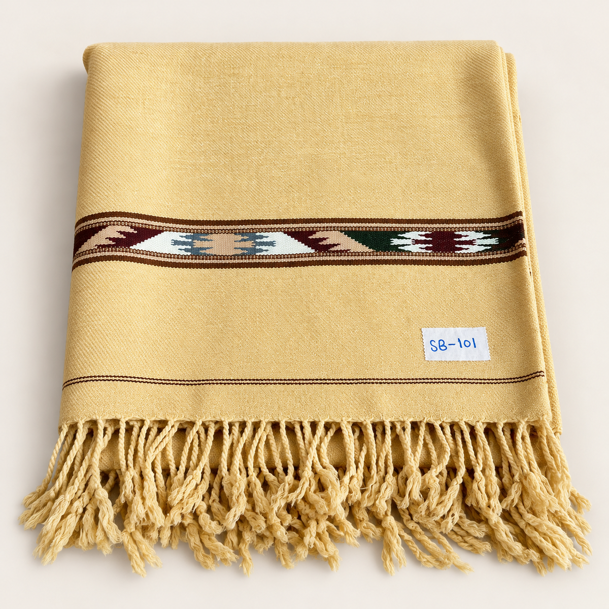 Stonage Sadabahar Swati Kaadi Shawl , Pure and Original Woolen,  Golden Beige. SB-101