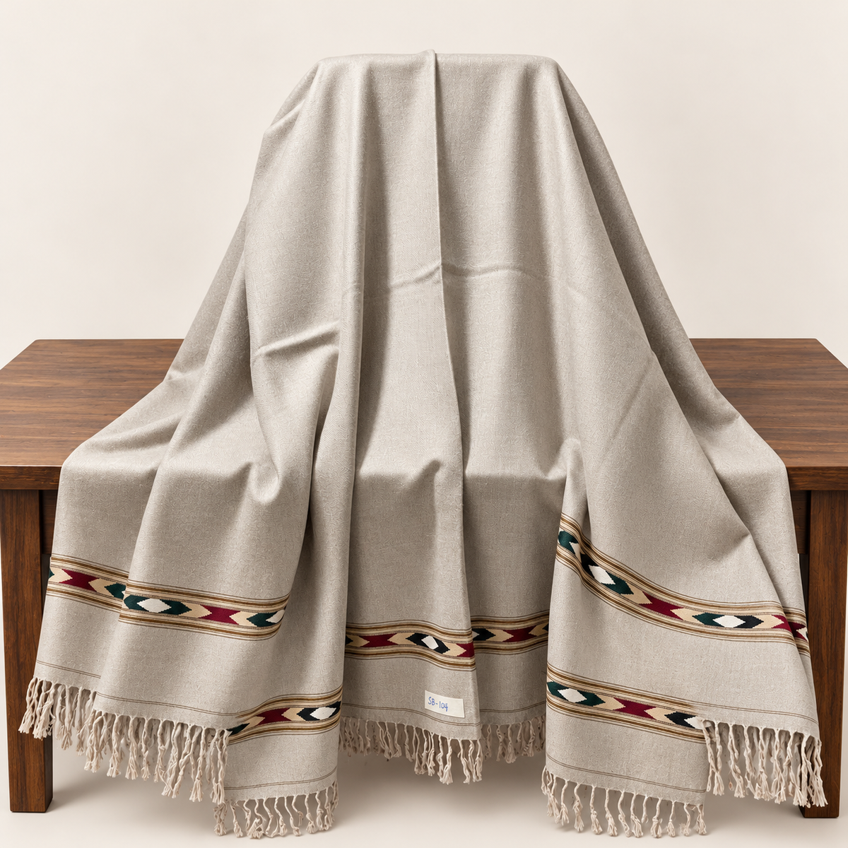 Stonage Sadabahar Swati Kaadi Shawl , Pure and Original Woolen,  Soft Stone Grey  SB-104