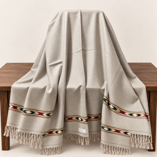Stonage Sadabahar Swati Kaadi Shawl , Pure and Original Woolen,  Soft Stone Grey  SB-104