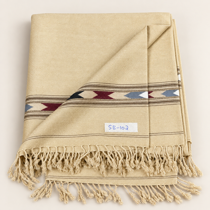 Stonage Sadabahar Swati Kaadi Shawl , Pure and Original Woolen,  Light Camel SB-102