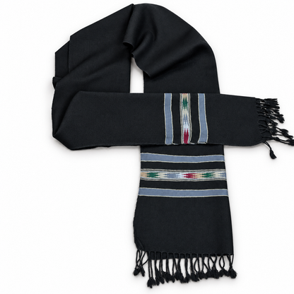 Angoora Wool Handmade  Soft  Mufflers- Black Color