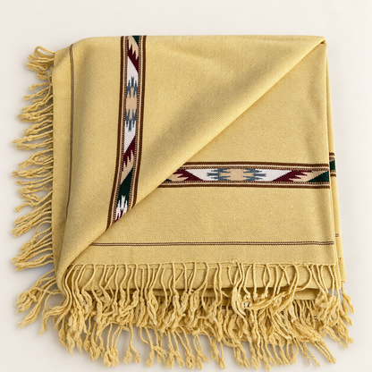 Stonage Sadabahar Swati Kaadi Shawl , Pure and Original Woolen,  Golden Beige. SB-101