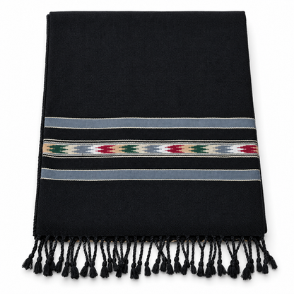 Angoora Wool Handmade  Soft  Mufflers- Black Color