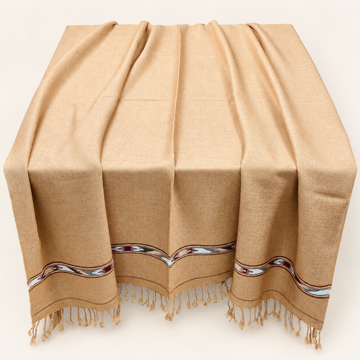 Stonage Sadabahar Swati Kaadi Shawl , Pure and Original Woolen,  Camel Color