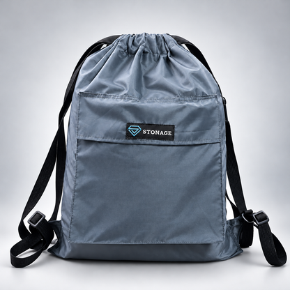 Premium Double-Lined Drawstring Bag – Adjustable, Water-Resistant, All-Purpose for Hajj Umrah, College, Gym & Daily Use , Grey Color