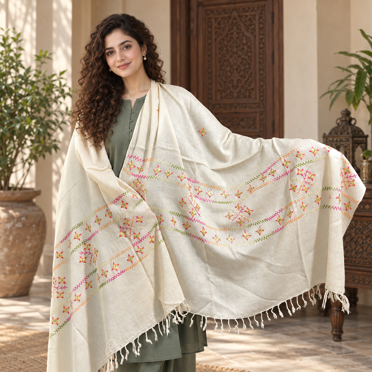 Ladies Swati Handmade Woolen Shawl , Article No LSS-019