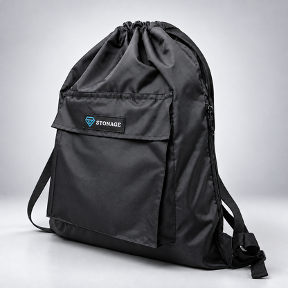 Premium Double-Lined Drawstring Bag – Adjustable, Water-Resistant, All-Purpose for Hajj Umrah, College, Gym & Daily Use , Black  Color.