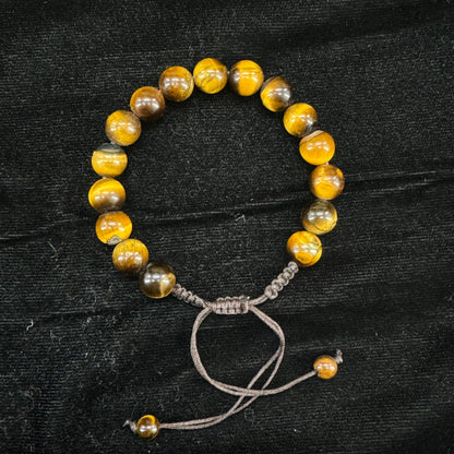Tiger Eye Bracelet for Him & Her ( 16 Beads ,10mm size)