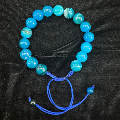 Blue Aeeq Stone Bracelet-Unisex  – Free Size Fit for All( 16 Beads ,10mm size)