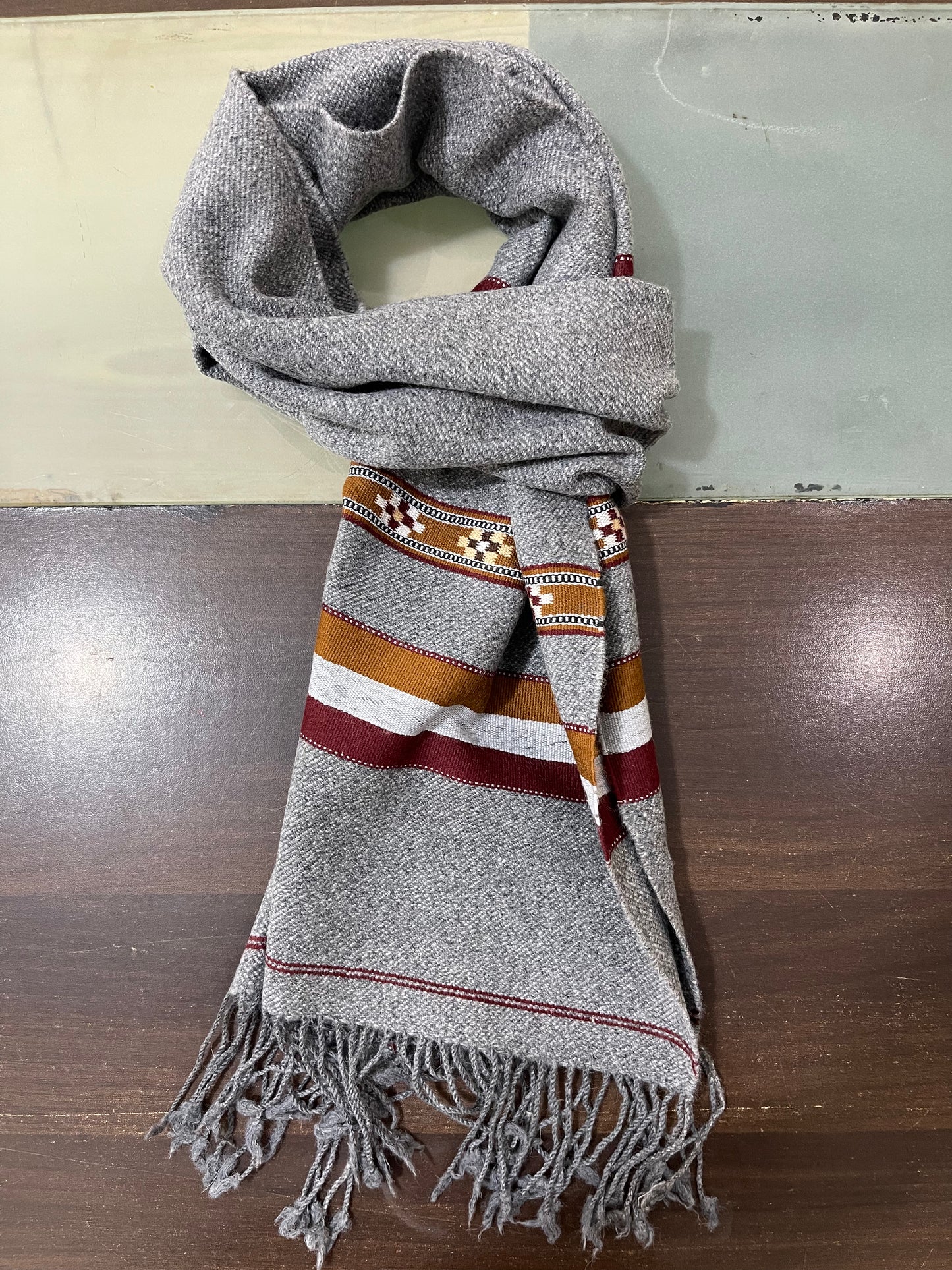 Handmade Mufflers- Grey (Three-Band Classic Design)