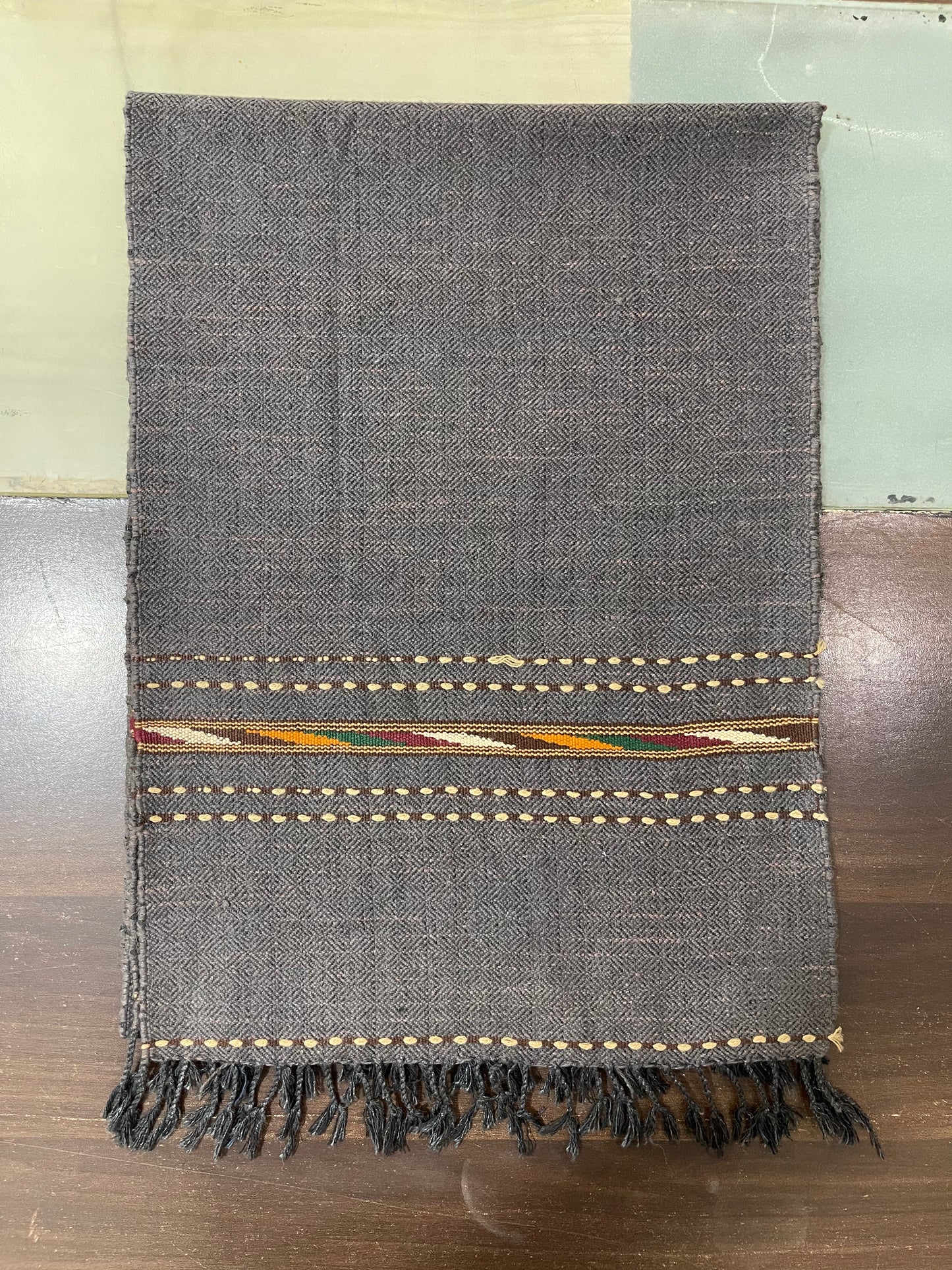 Handmade Mufflers- slate gray (Sleek Border Style)