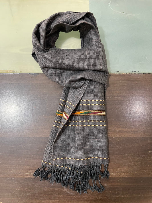 Handmade Mufflers- slate gray (Sleek Border Style)