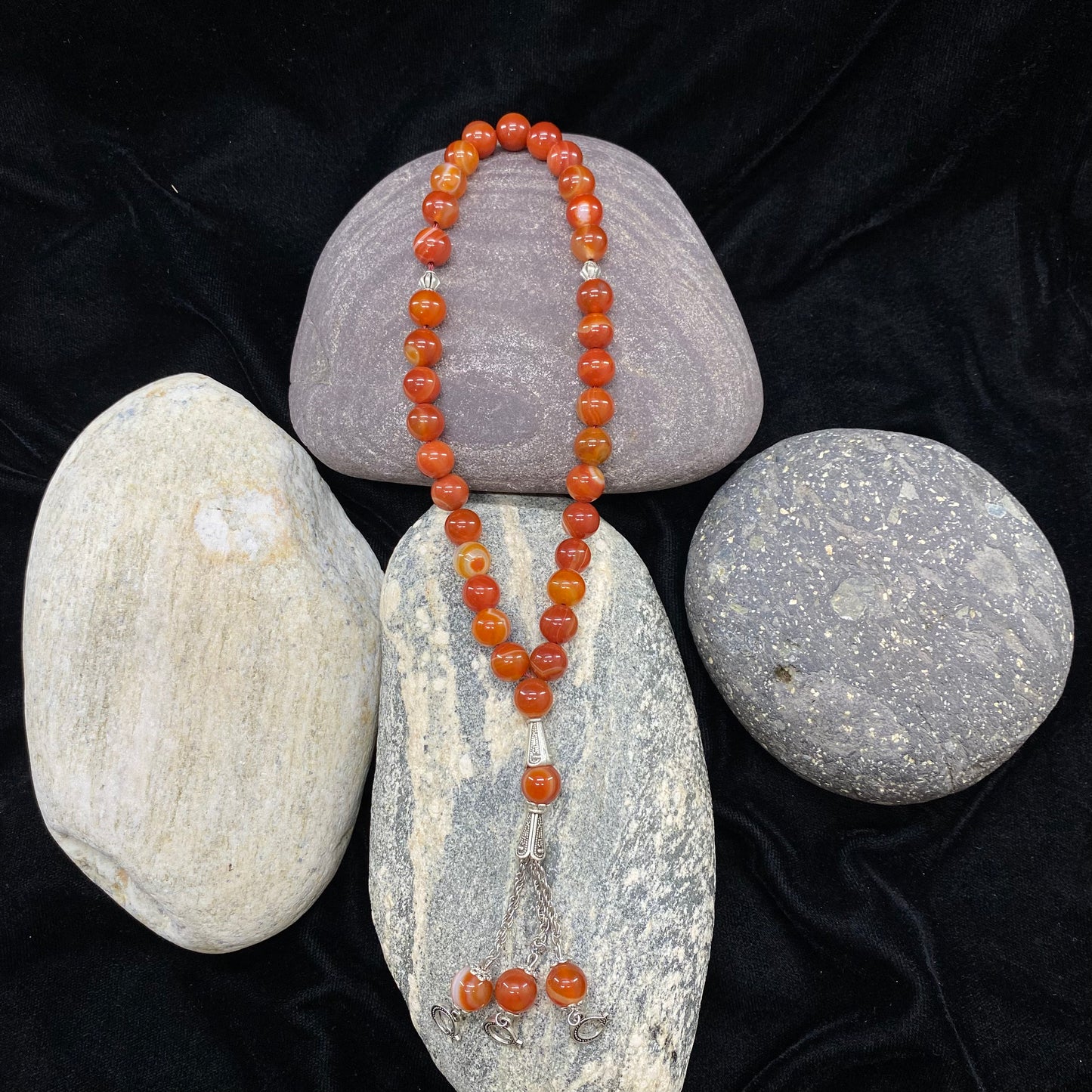 Yamni (Red)  Aqeeq Stone  Tasbih Collection