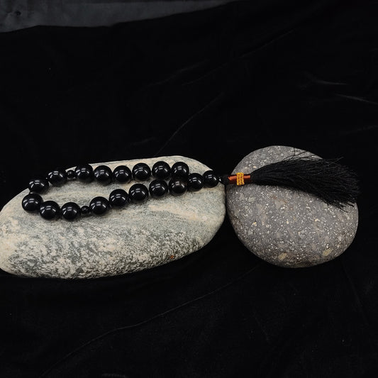 Black Aqeeq Tasbih 14 mm/ 17 Beads