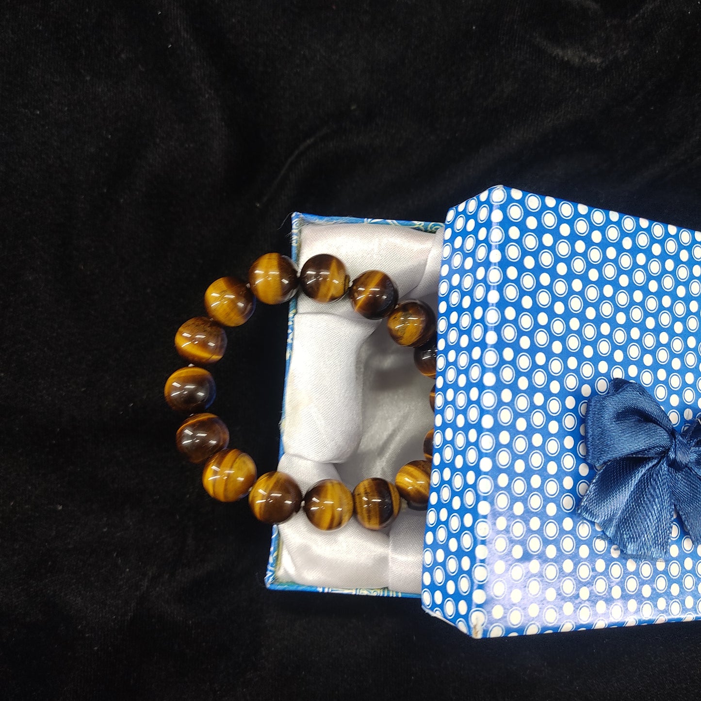 Tiger Eye  Stone Unisex Bracelet – Free Size Fit for All( 16 Beads ,12mm size)