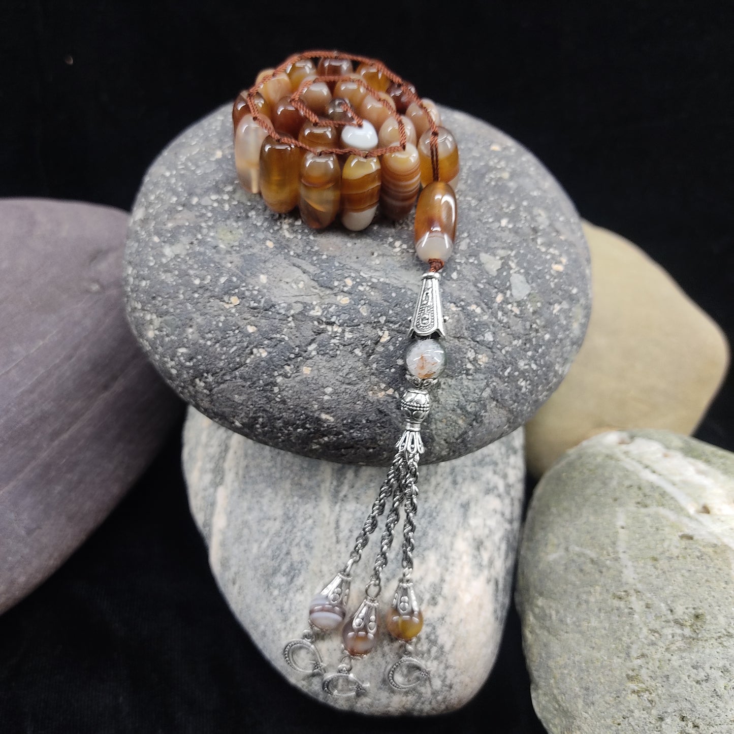 Sulaimani Aqeeq  Stone Tasbeeh Turkish Style  12mm/21 Beads