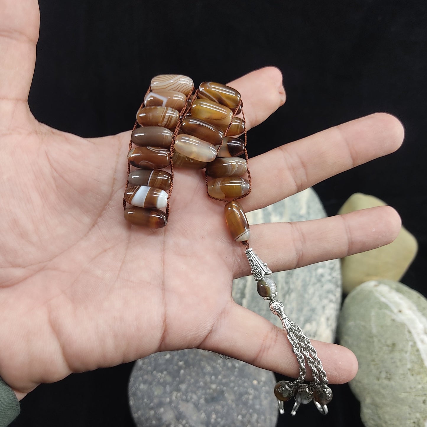 Sulaimani Aqeeq  Stone Tasbeeh Turkish Style  12mm/21 Beads