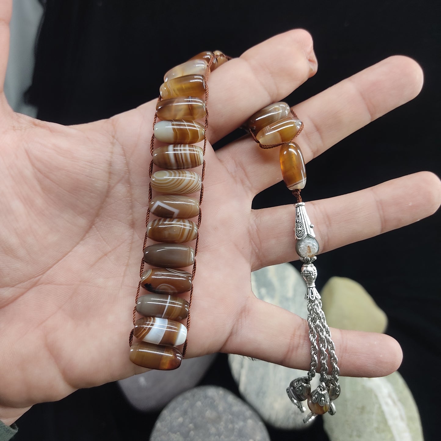 Sulaimani Aqeeq  Stone Tasbeeh Turkish Style  12mm/21 Beads