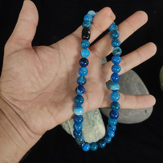 Blue Aqeeq Tasbeeh Bracelet 10mm Size