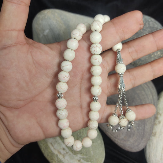 White Feroza  Tasbih 10mm/33 Beads