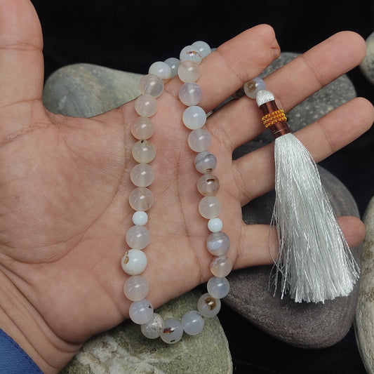 White Aqeeq Stone Tasbeeh