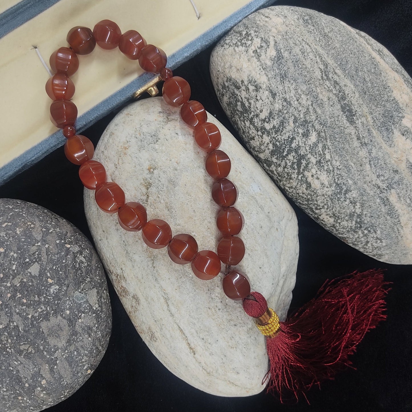 Yamni (Red)  Aqeeq Stone  Tasbih Collection (Copy)