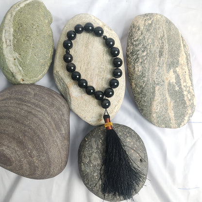 Black Aqeeq Tasbih 14 mm/ 17 Beads