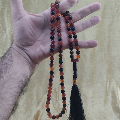 Red & Black  (Sulamaini)  Aqeeq Stone Tasbih  Collection