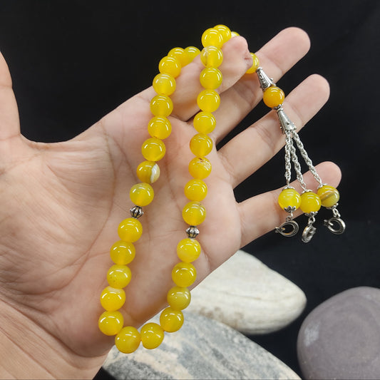 Zard Aqeeq  Stone Tasbih 10mm/33 Beads