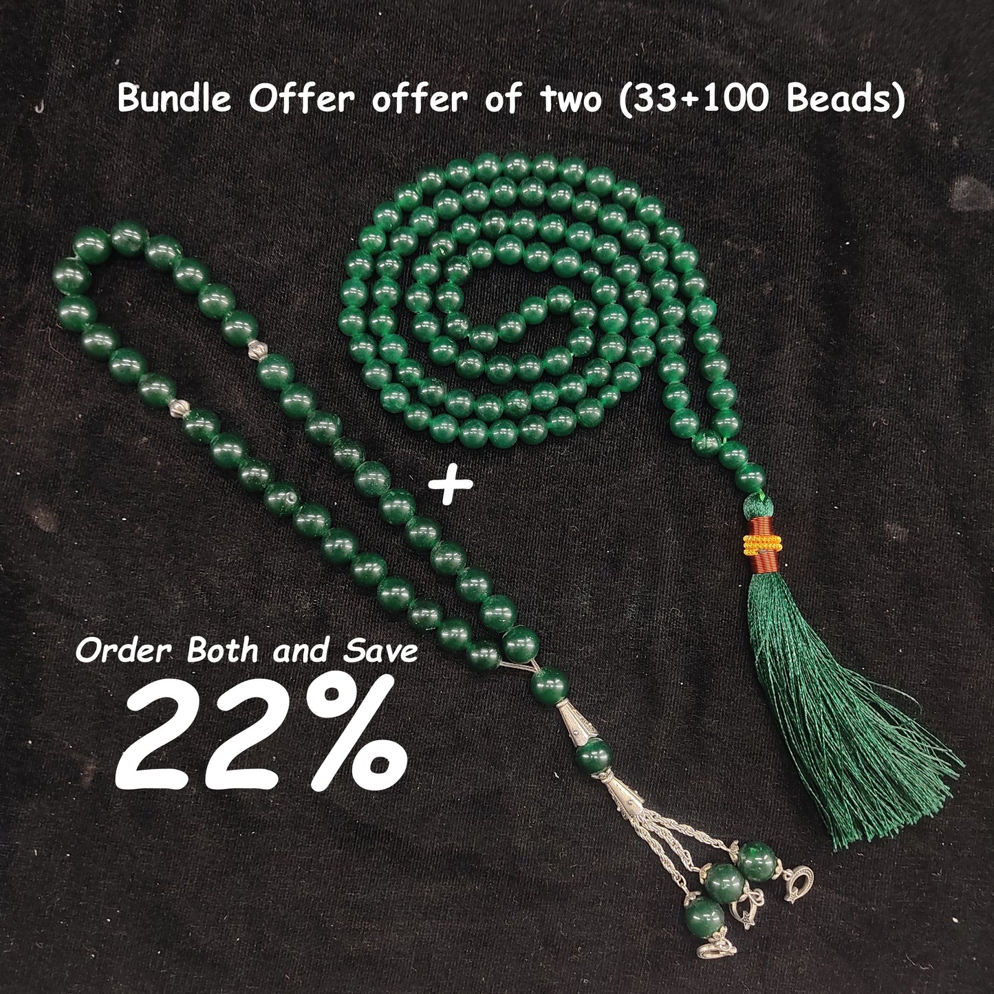 Green Aqeeq Stone  Tasbeeh 10mm 33 beads