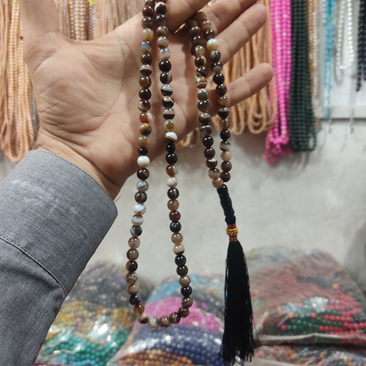 Brown Sulaimani  Aqeeq Stone  Tasbeeh 8mm 100 beads