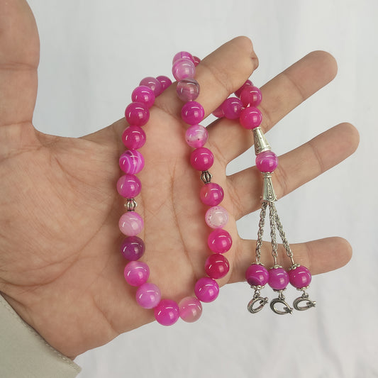 Pink Stone Tasbeeh 10mm 33 beads
