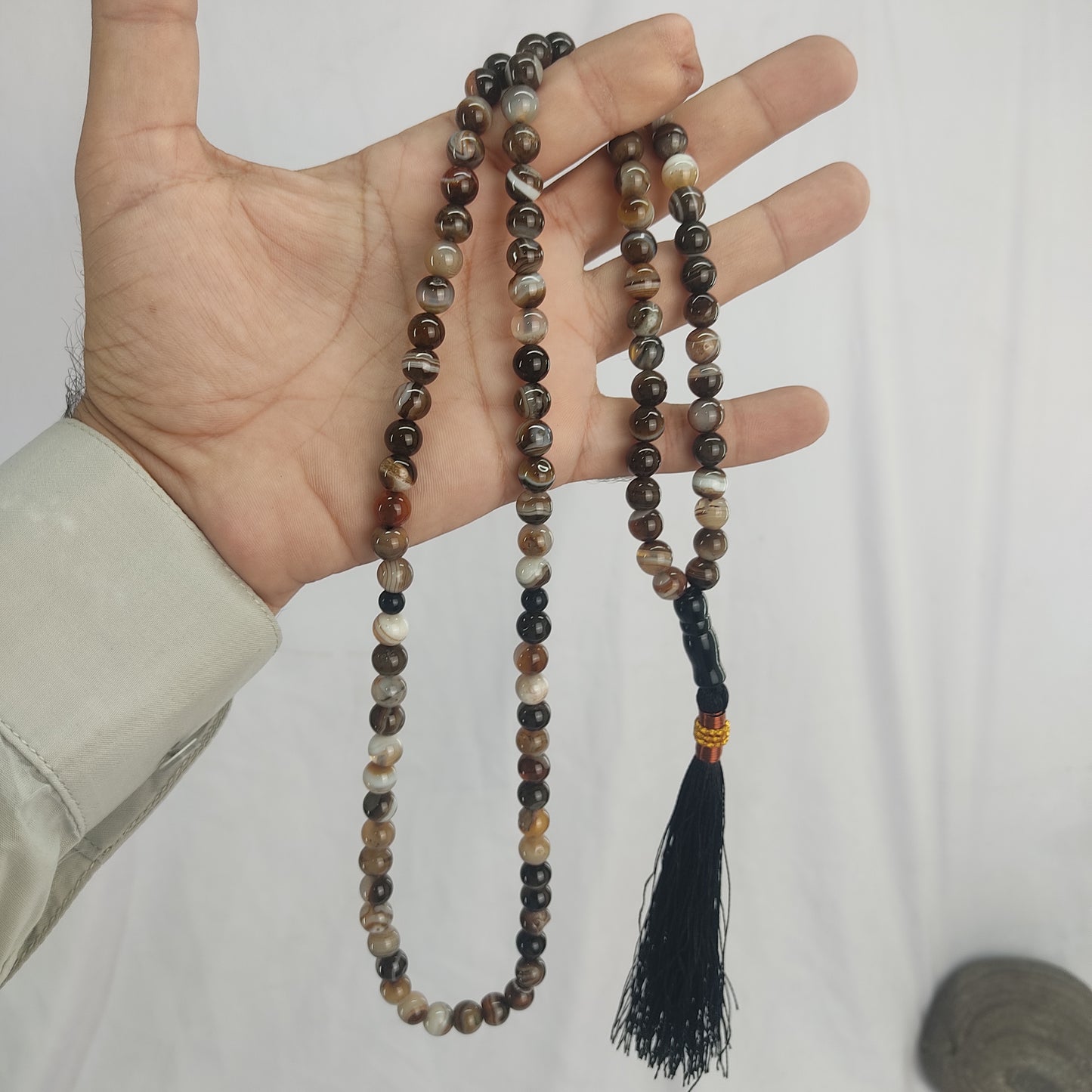 Brown Sulaimani  Aqeeq Stone  Tasbeeh 8mm 100 beads