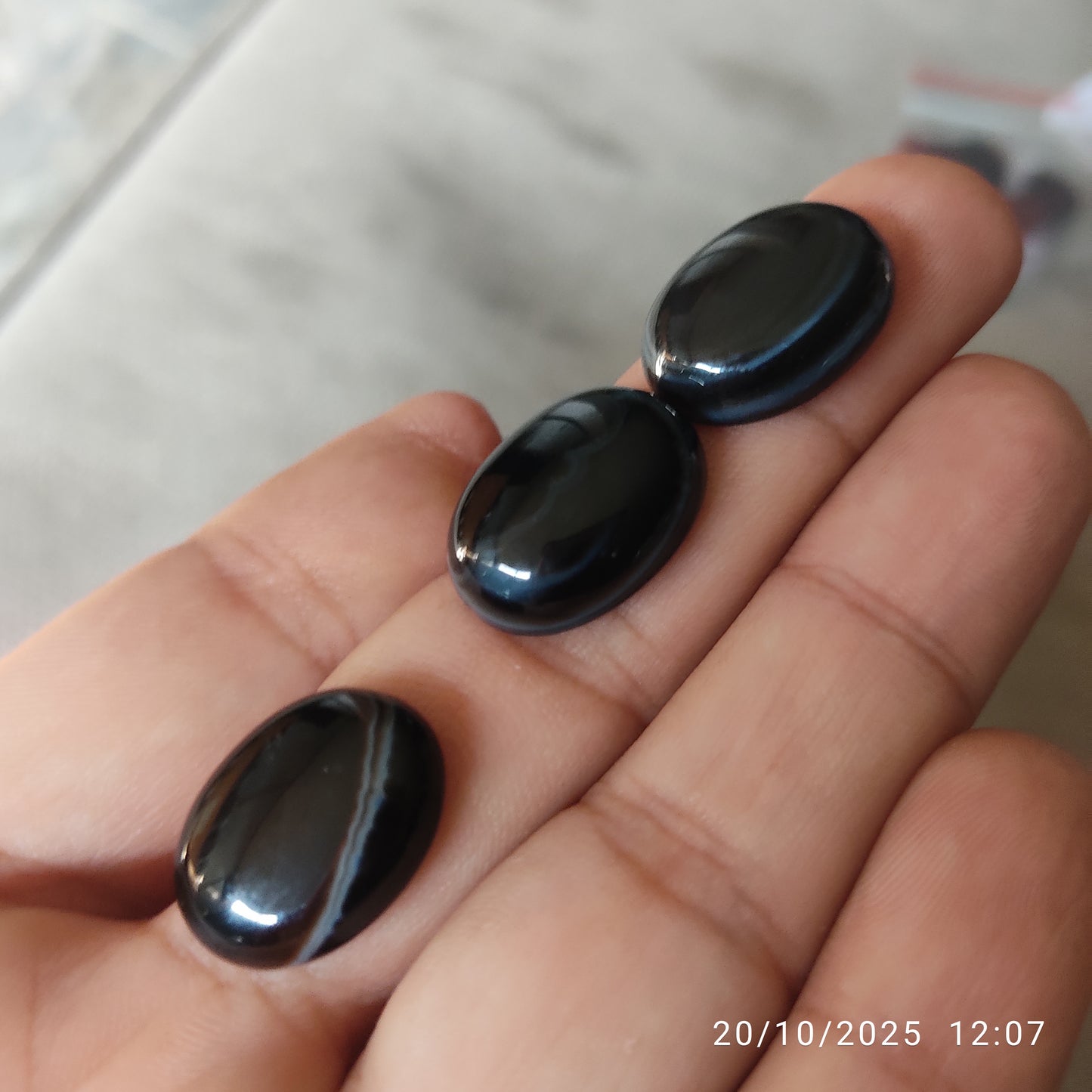Black  Aqeeq Stone (Irani  with Inclusions) Medium Size SA-106 (RS. 1800/Each)