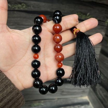 Red & Black  (Sulamaini)  Aqeeq Stone Tasbih  Collection