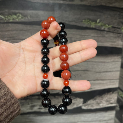 Red & Black  (Sulamaini)  Aqeeq Stone Tasbih  Collection