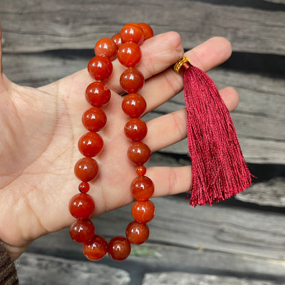 Yamni (Red)  Aqeeq Stone  Tasbih Collection