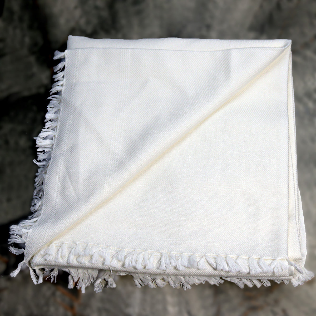 72 Double Wool  Off-White Swati Shawl Plain