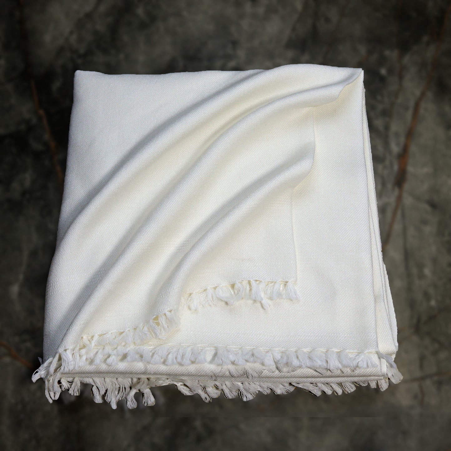 72 Double Wool  Off-White Swati Shawl Plain