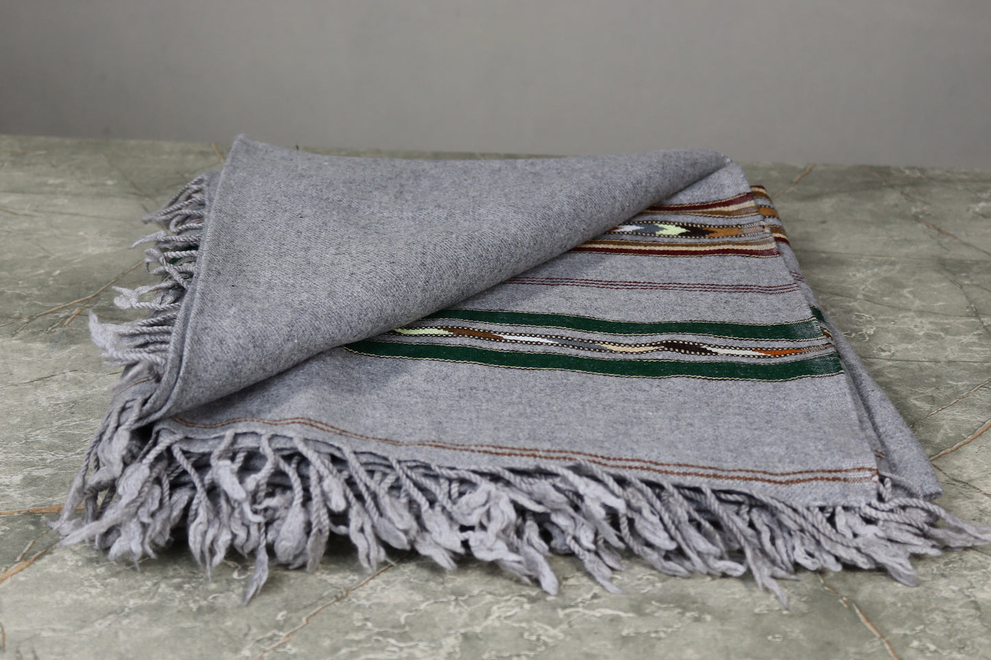 Angora  Swati Handmade Shawl Grey Sada