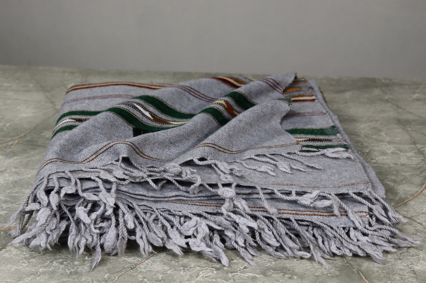 Angora  Swati Handmade Shawl Grey Sada