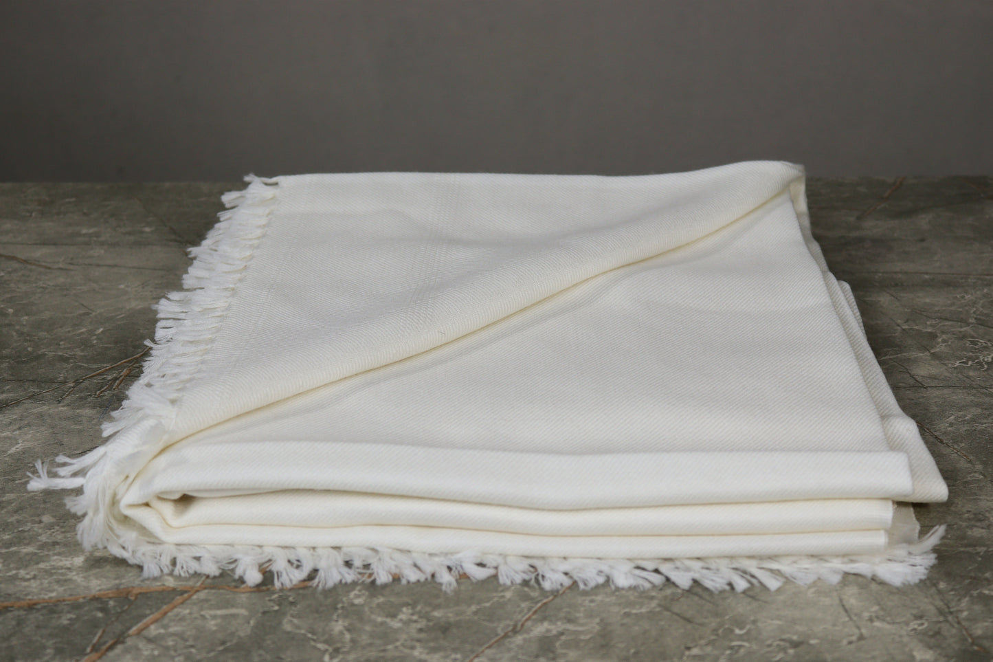 72 Double Wool  Off-White Swati Shawl Plain