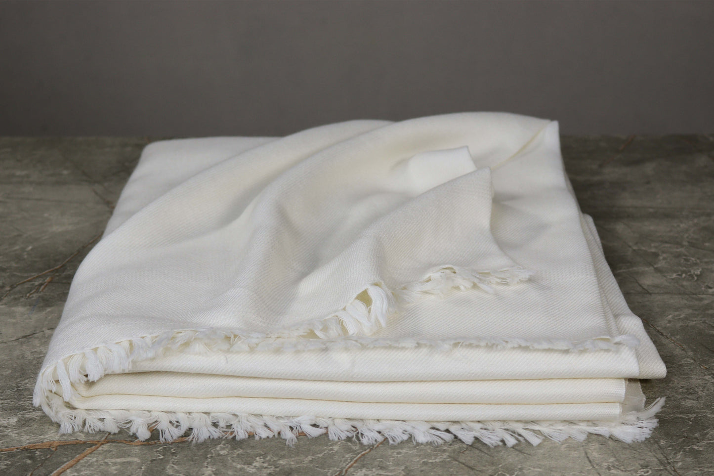 72 Double Wool  Off-White Swati Shawl Plain