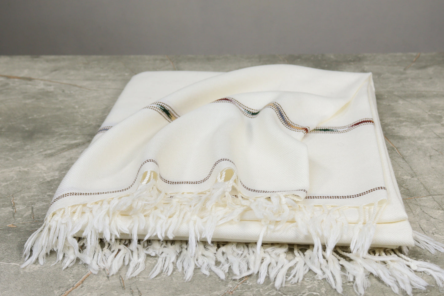 72 Double Wool  Off-White Swati Shawl 550 gram