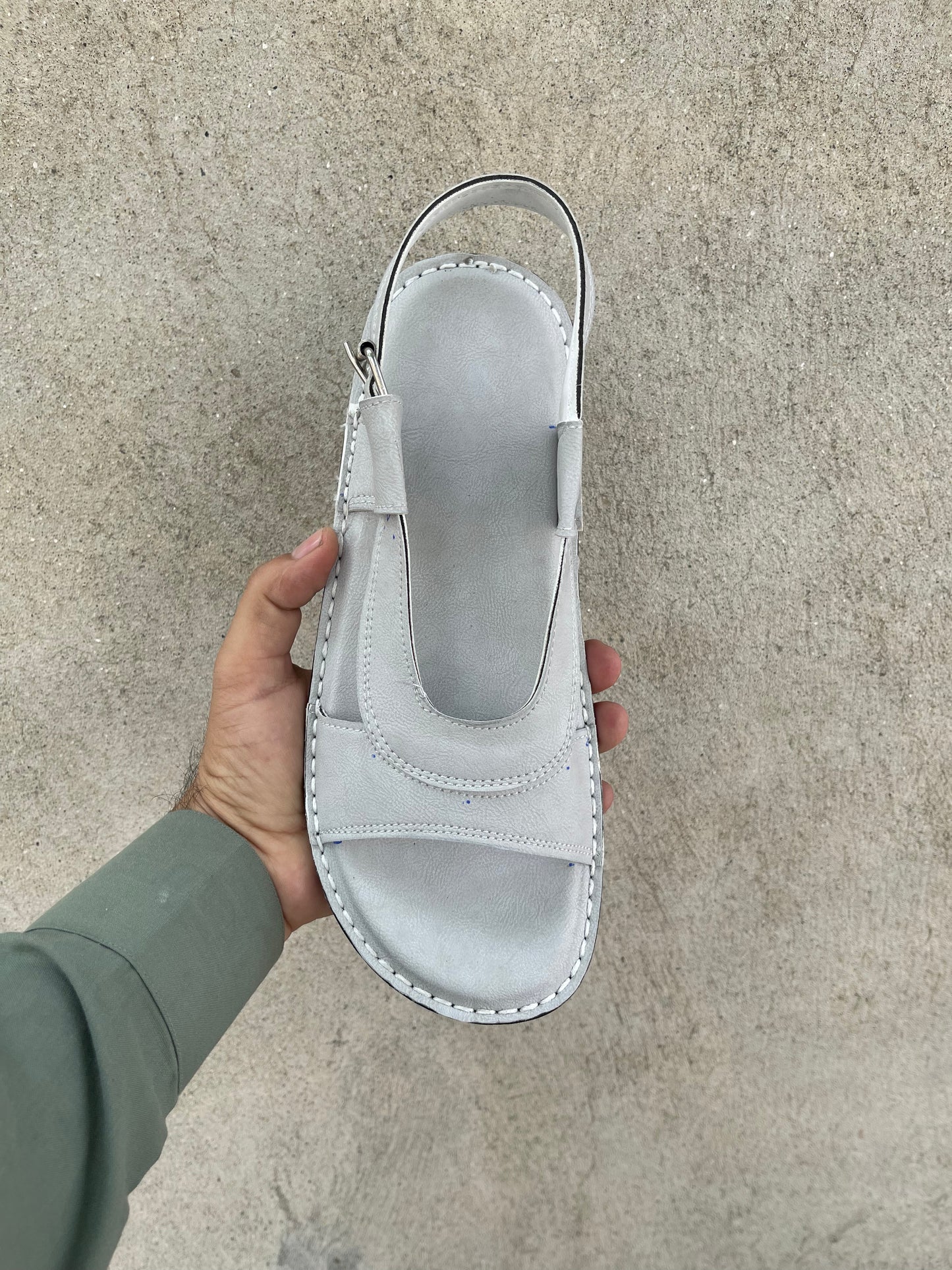 Hajj & Umrah Special Slippers, (Handmade, Anti slip, All Day Comfort) Light Grey Color